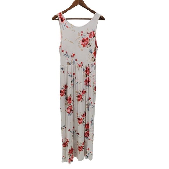 Floral Maxi Dress in White and Red - Picture 4 of 14